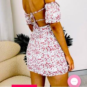Floral off shoulder mini dress